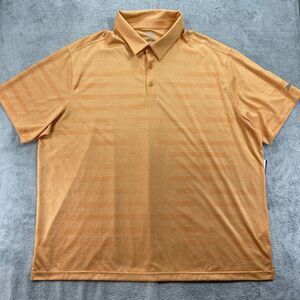 Reebok Speedwick Performance Polo Shirt Mens 3XL Orange Faded Tonal Striped
